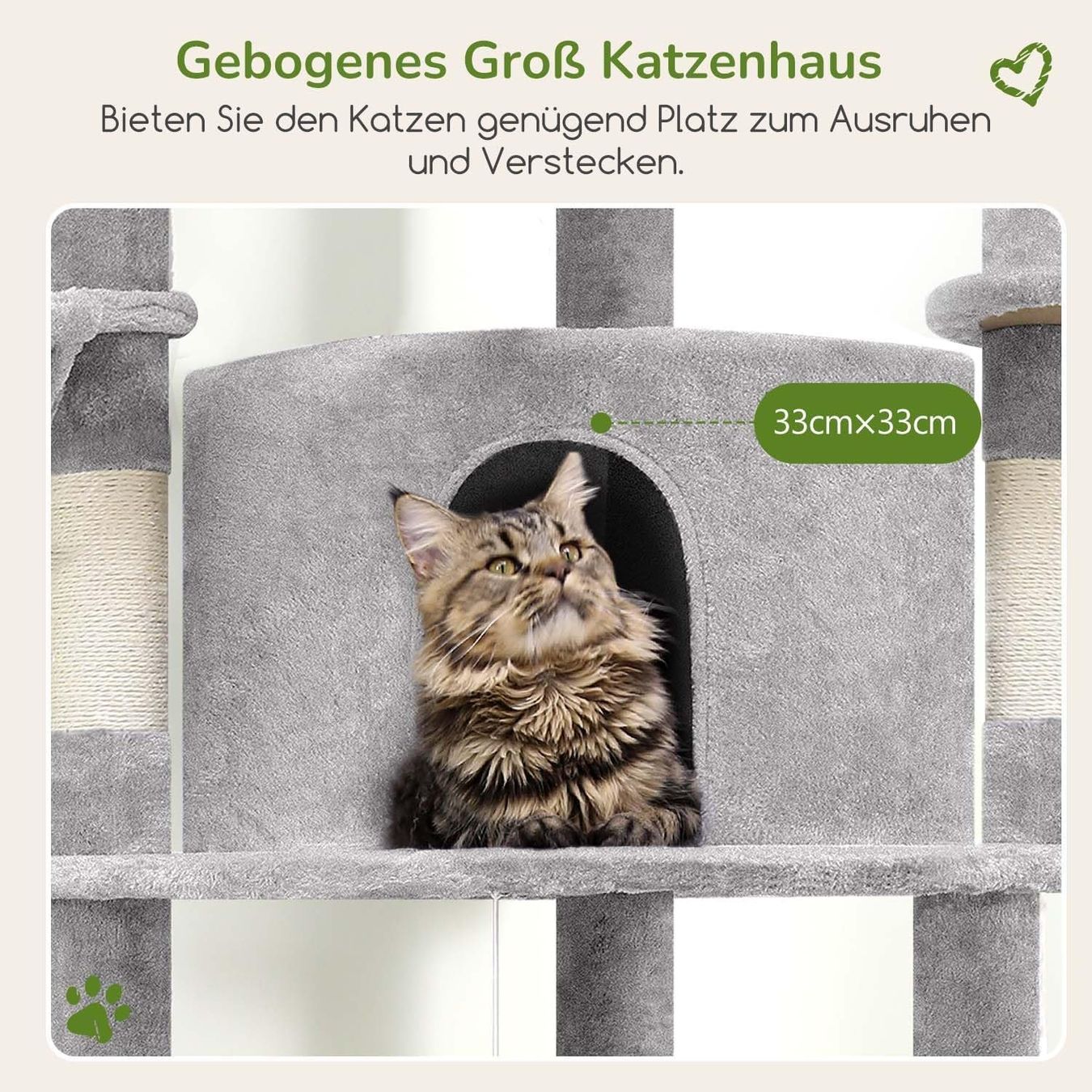 Tiragraffi: Katze Katzenbaum Kratzbaum Kletterbaum Katzenturm 130cm Grau – Nuovo e nell'imballaggio originale da Wittenbach venduto da VELARO 4