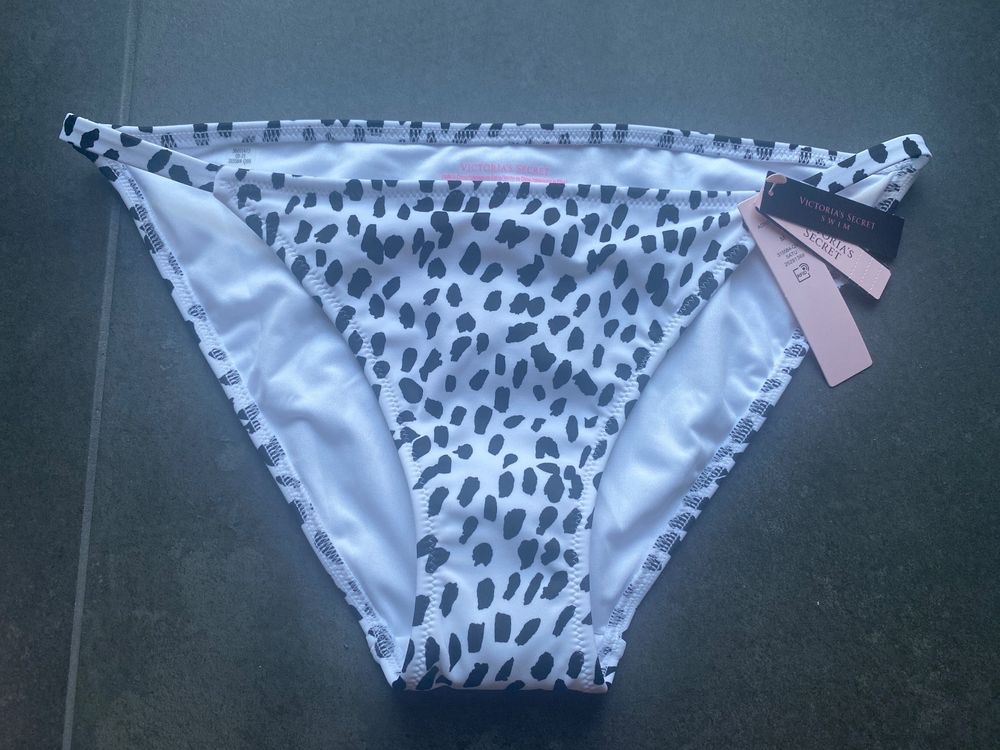 Bikini Bandeau Femme Noir - Taille M - Bas Slip De Bain Avec Ficelles