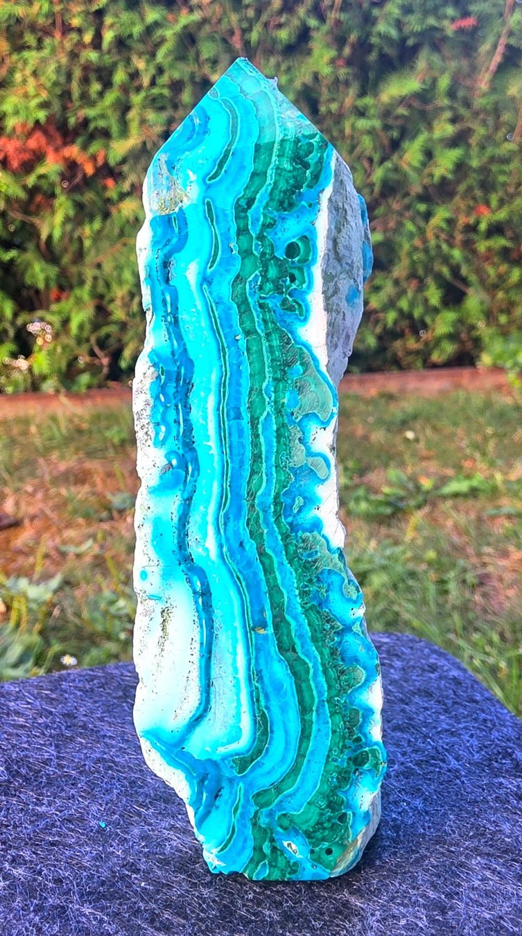 Mineralien & Heilsteine: 💚💙 Einzigartiger Malachit mit Chrysokoll Obelisk – Neu und originalverpackt aus Matzingen von Shay_Crystalz 1