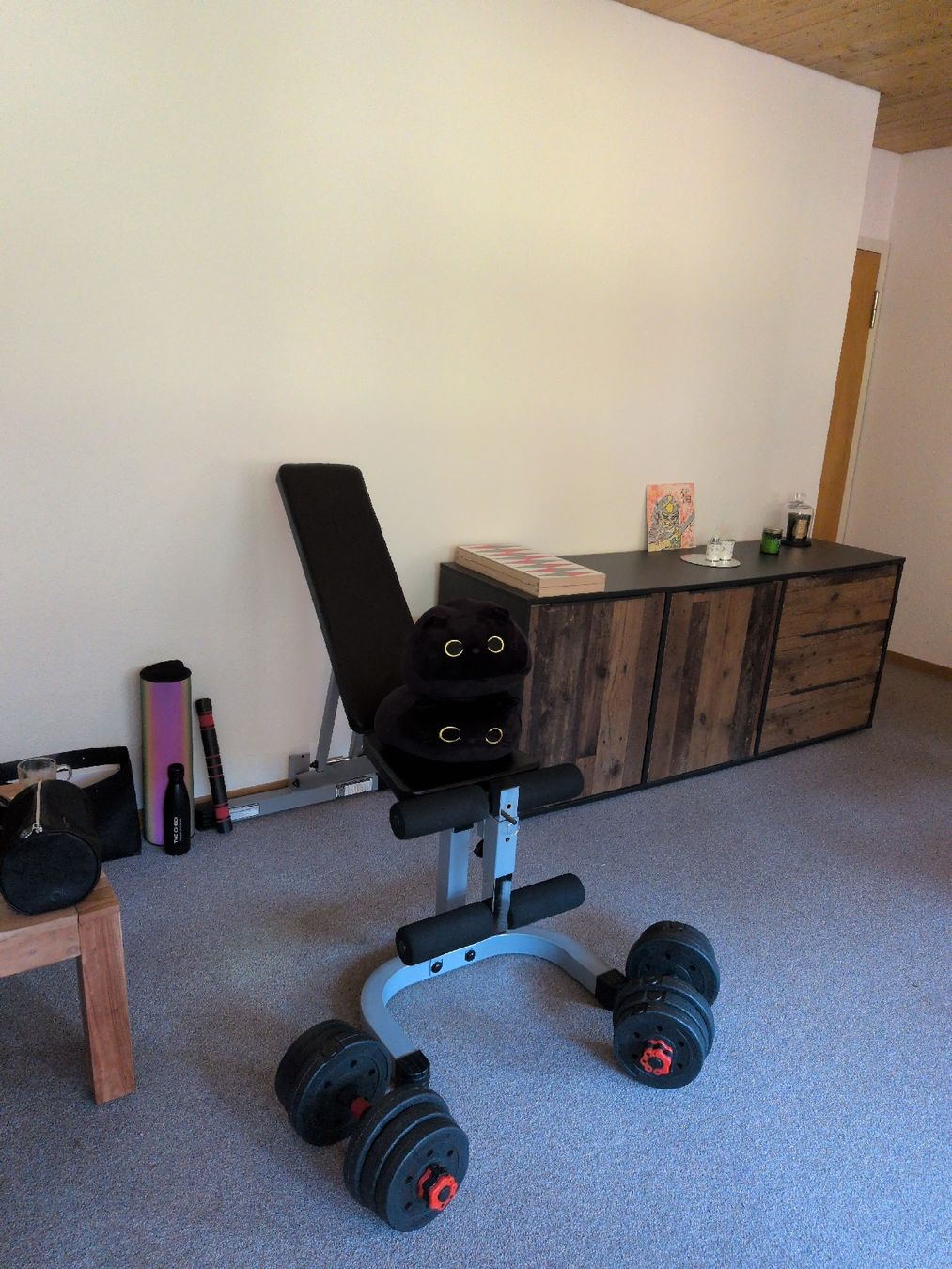 Hometrainer: Weight bench with adjustable dumbbells and ab roller – Gebraucht aus Andermatt von Jony.Finity