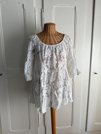 CRIST'L - Hippie Spitzentunika weiss L