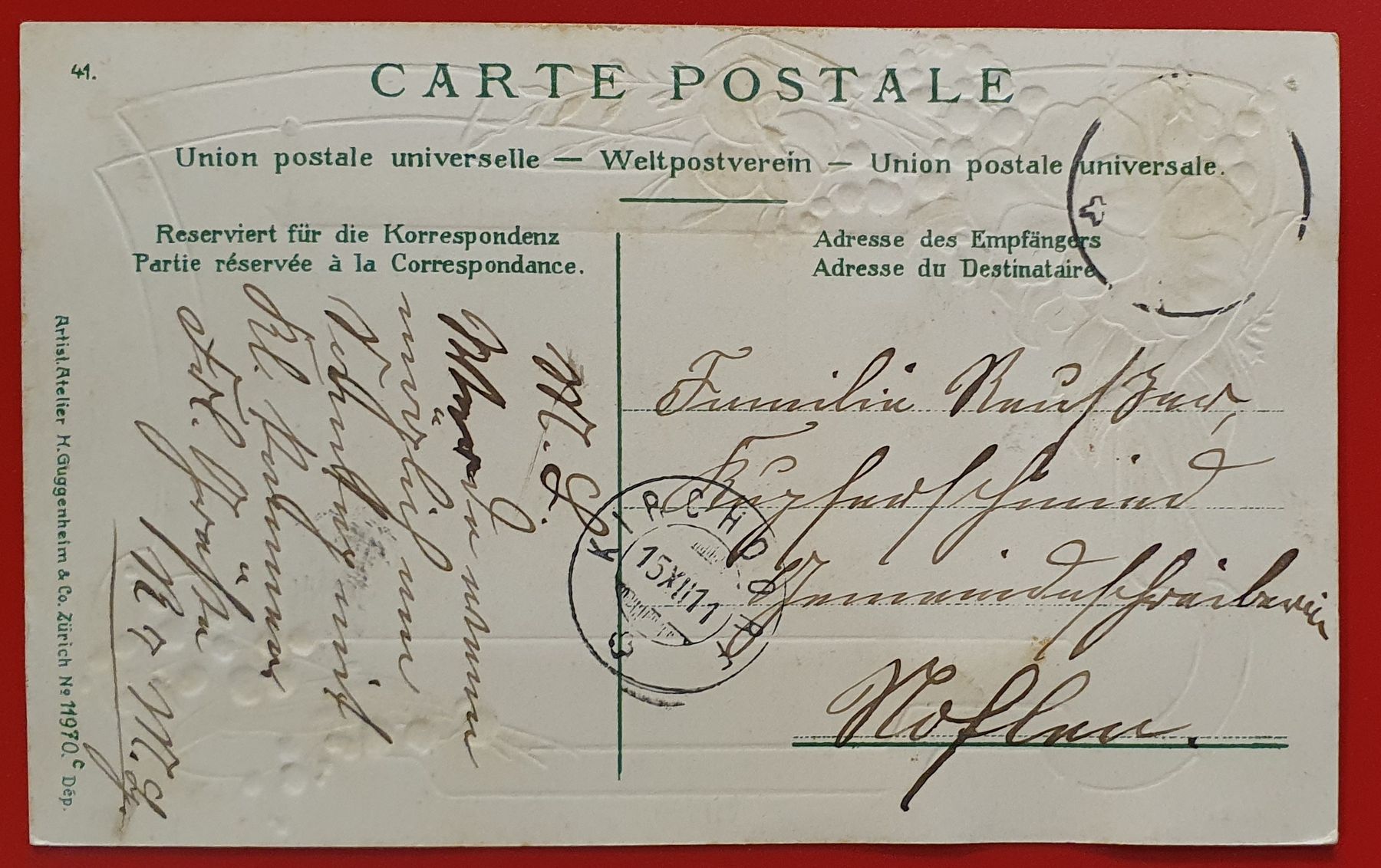 Cartoline postali: Prägekarte Münsingen 1911 – Usato da Kreuzlingen venduto da Rschweiz1 1