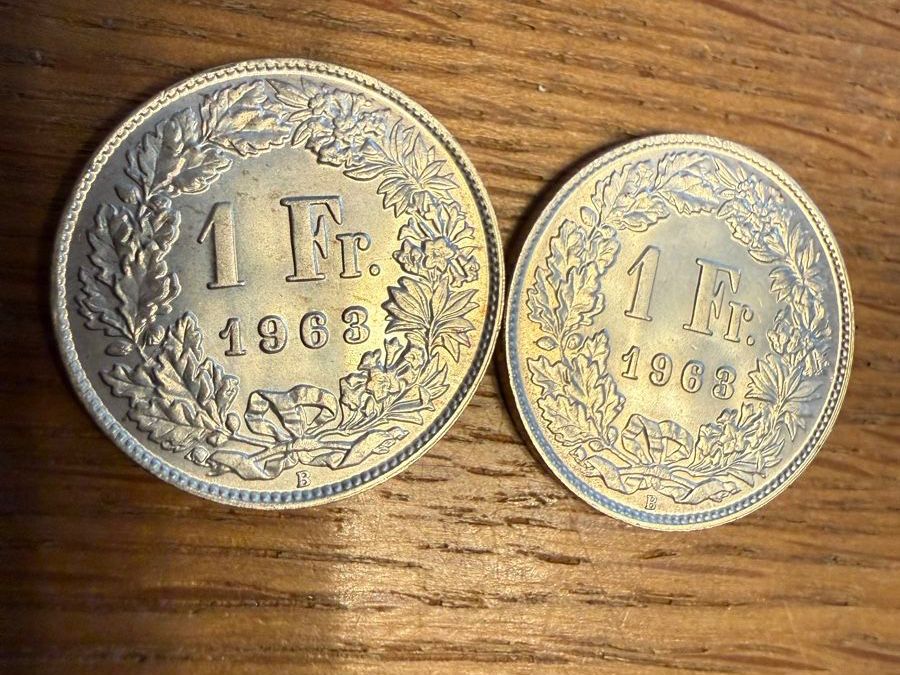 Tutti le monete: 2 x 1 Schweizer Franken Silber 1963 – Nuovo (secondo la descrizione) da Goldach venduto da Messerguru