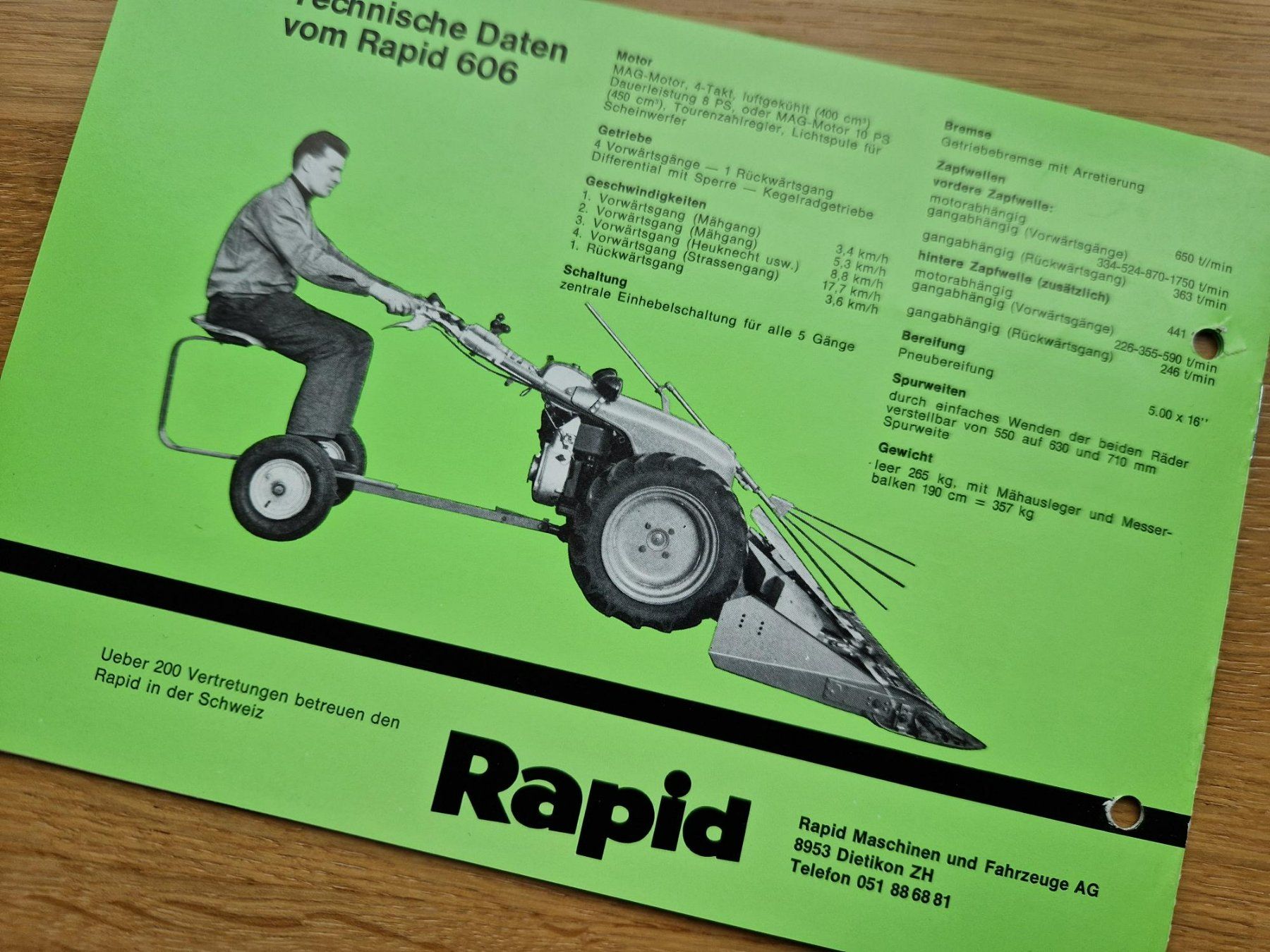Rapid Trattori: Original Prospekt Rapid 606 Einachser – Usato da Dürnten venduto da Bachtel84 4