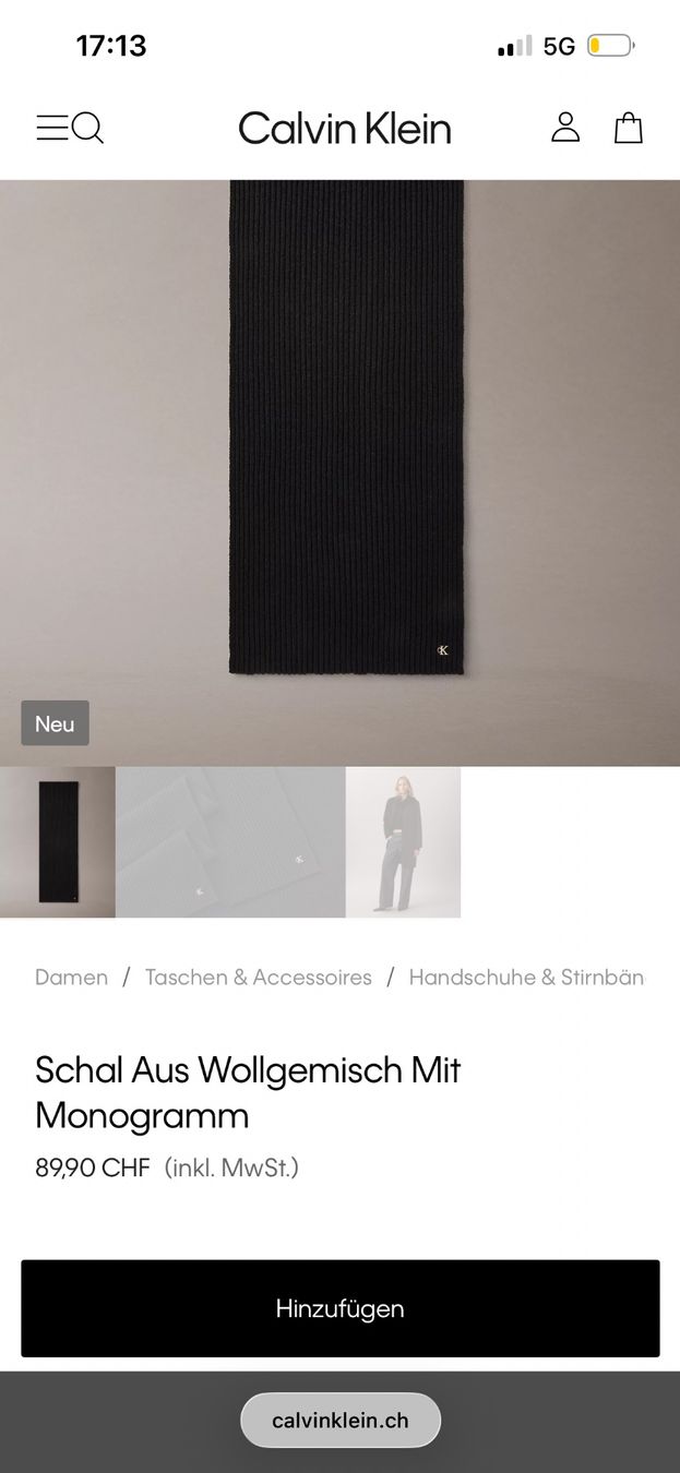 Calvin Klein Foulards, Tücher & Schals: Schal schwarz, Originalpreis 89.90 – Neu (gemäss Beschreibung) aus Zürich von mar_bl9n 1