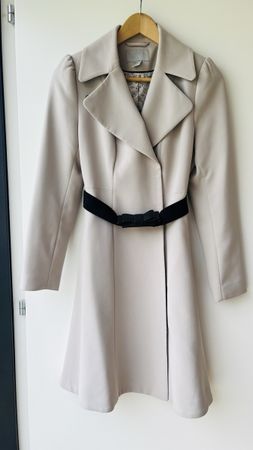 Manteau H&M beige élégant taille 34 style trench-coat ceintu