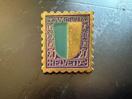 Pro Juventute 1922 - Seltene Briefmarke Anstecknadel Goldig