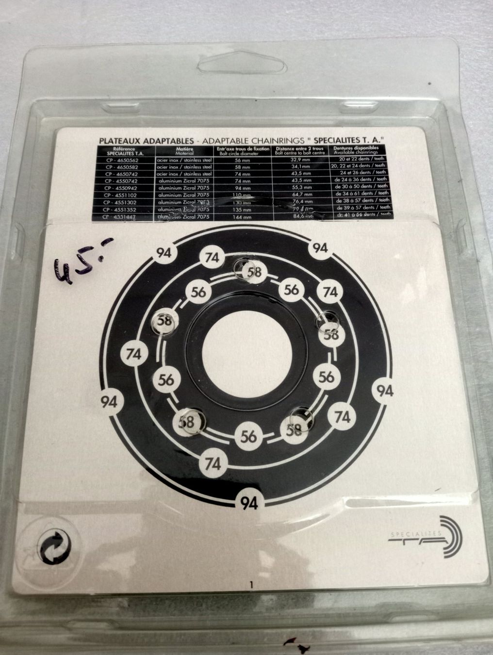 Pezzi di ricambio: Specialites T. A.  Kettenblatt  74 mm – Nuovo (secondo la descrizione) da Zürich venduto da sendbad 1