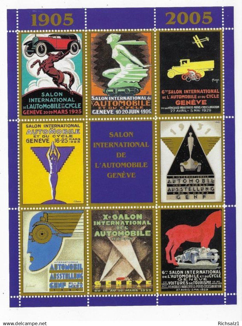 Tutti i francobolli: Vignettenbogen Automobilsalon 1905/2005** – Usato da Hefenhofen venduto da Richsalz