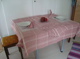Tischtuch meliert, sanftes Weinrot