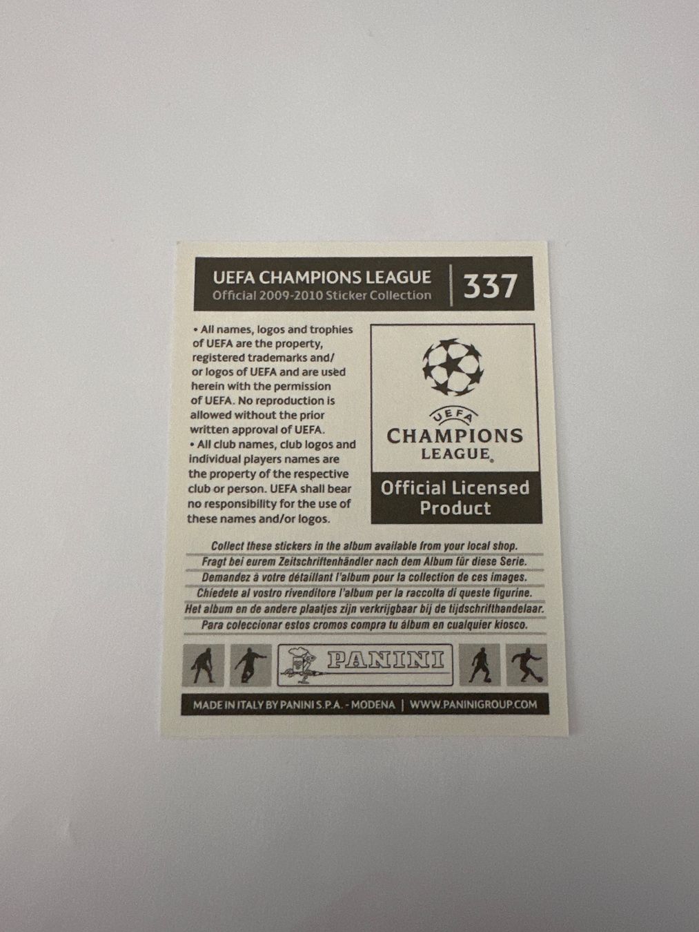 Panini Carte collezionabili: Panini UEFA Champions League 2009-2010 - Nr. 337 – Usato da Sulz AG venduto da DealWerk 1