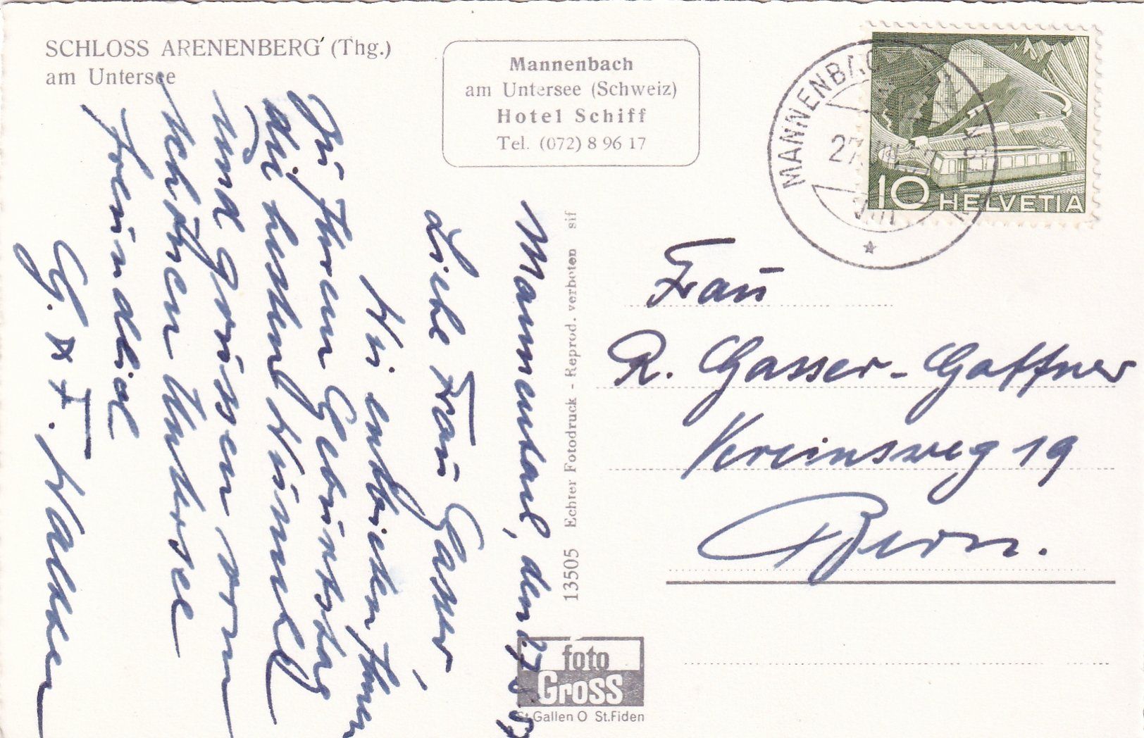 Cartoline postali: Salenstein - Schloss Arenenberg /mp – Usato da Hombrechtikon venduto da Rudolf07 1