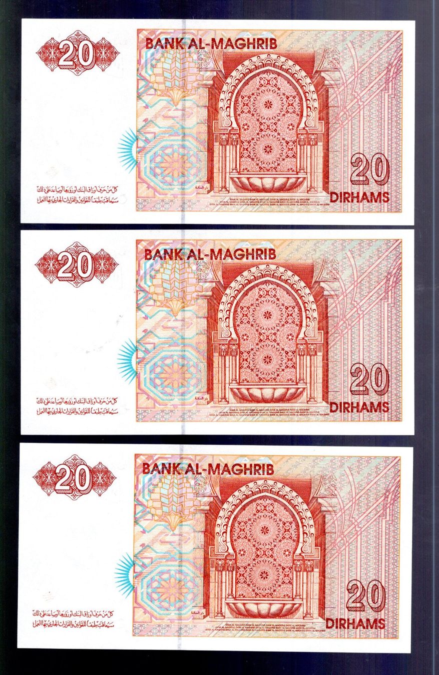 Banconote: Maroc noten 3 stück serie consecutive UNC – Nuovo (secondo la descrizione) da Leibstadt venduto da baroc333 1