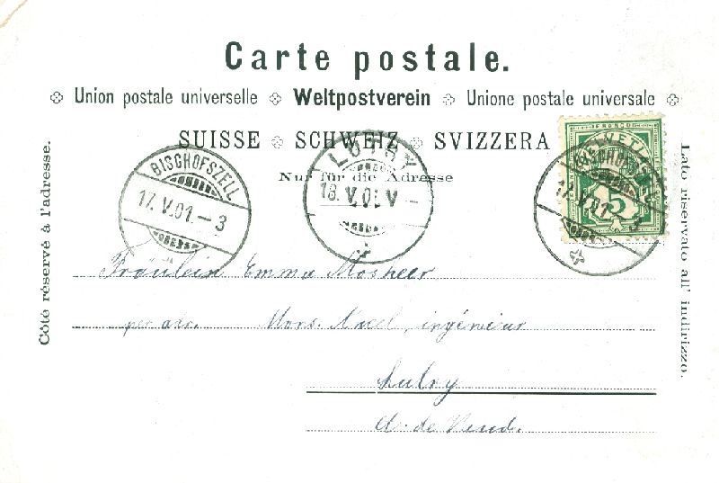 Cartoline postali: Zürich - Rathausquai + 1901 – Usato da Emmenbrücke venduto da teestube 1
