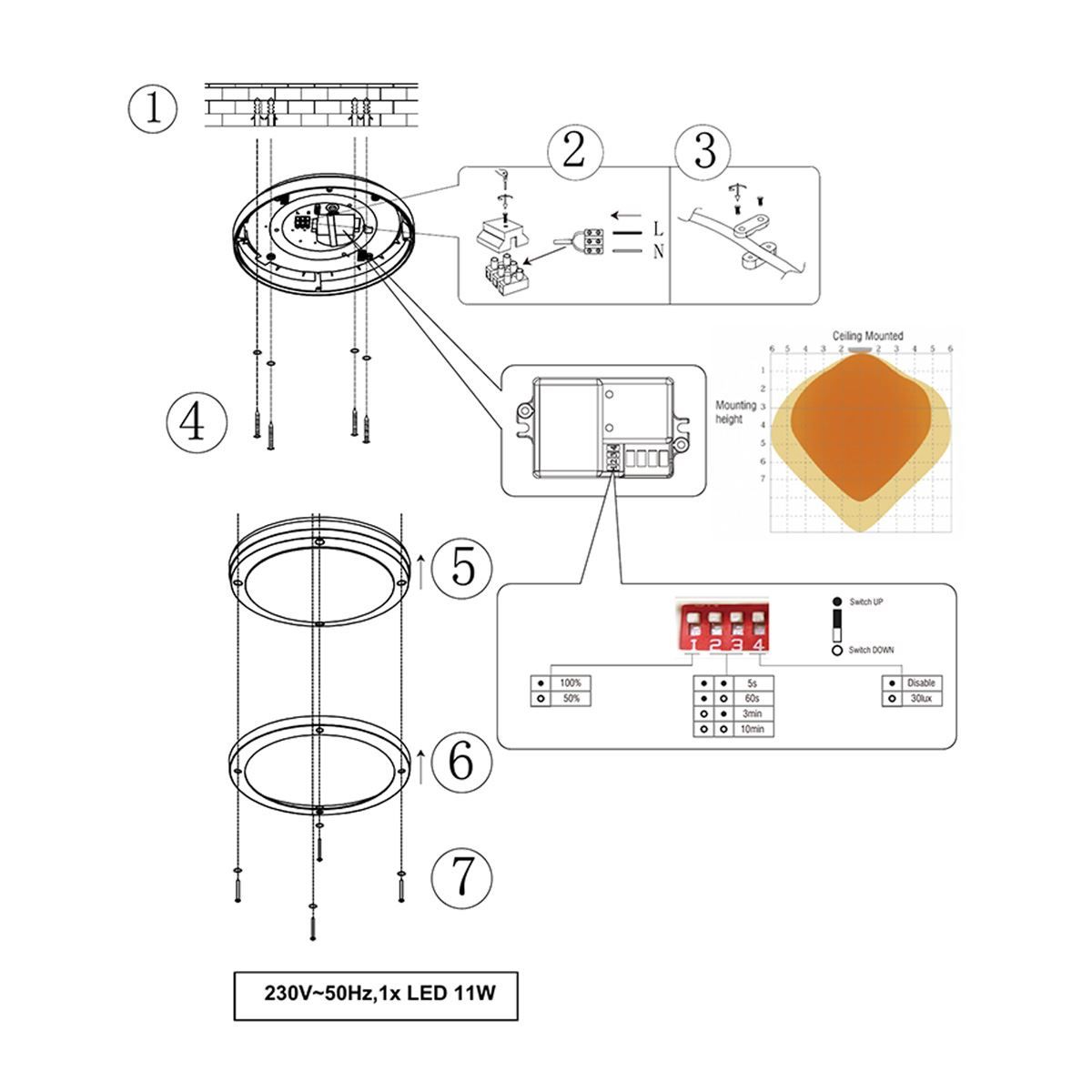 Lampadari & plafoniere: Aussen Deckenleuchte, Wandleuchte, IP54 – Nuovo (secondo la descrizione) da Kreuzlingen venduto da Smart-Light 5