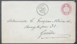 Briefumschlag mit Stempel und Adresse, gebraucht