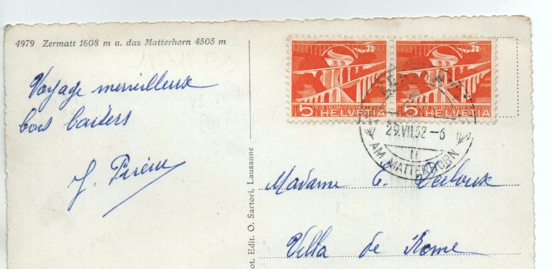 Cartoline postali: ZERMATT u. das Matterhorn – Usato da Jona venduto da philajona 1