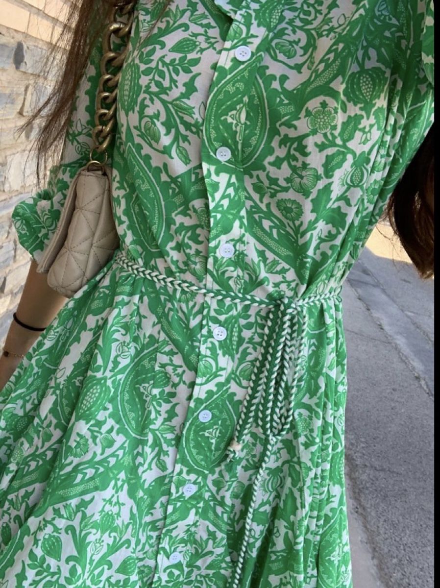 Zara Vestiti: Sommerkleid Gemustert Grün  – Usato da Schaan venduto da kri_tsw8 1