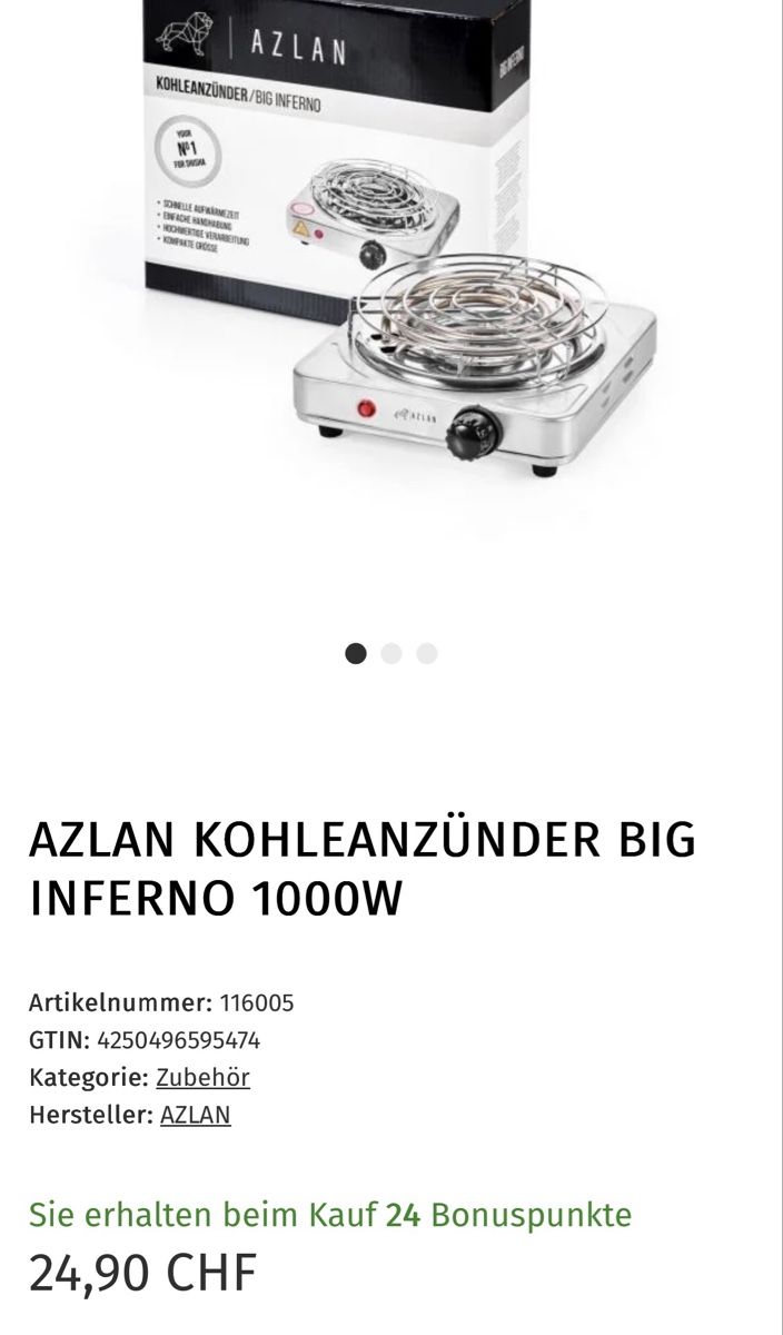 Hottes de ventilation: AZLAN KOHLEANZÜNDER BIG INFERNO – Neuf avec emballage d'origine à Seengen par michel.seibt 2