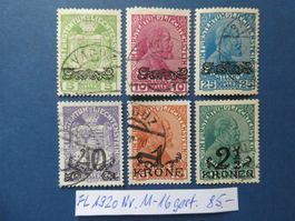 FL 1920 Nr. 11-16 gestempelt
