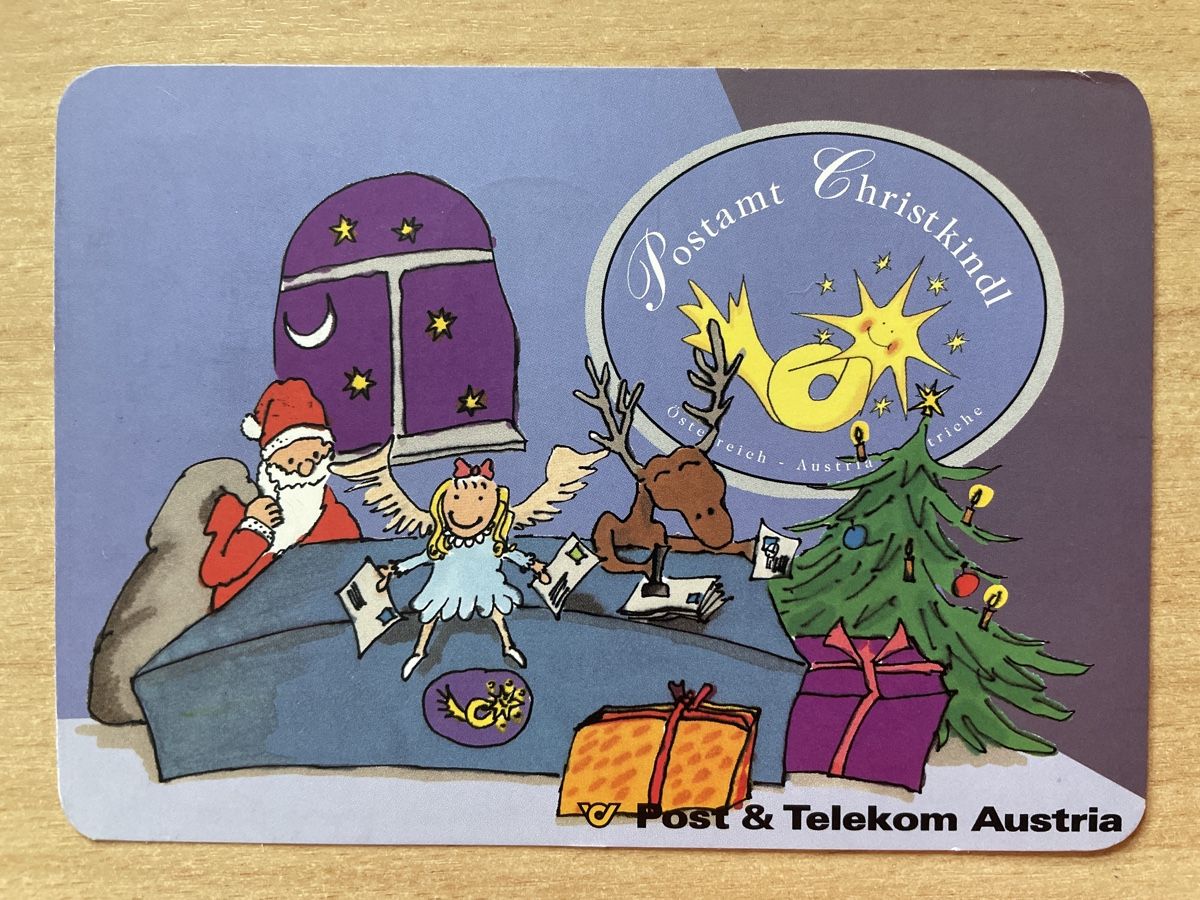 Cartoline: Weihnachtskarte "Christkindl" 1996 mit Ersttag Briefmarke – Usato da Neuhausen am Rheinfall venduto da Arielle55