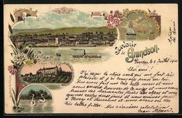 Litho Grandson, Le Chateau, Vue generale