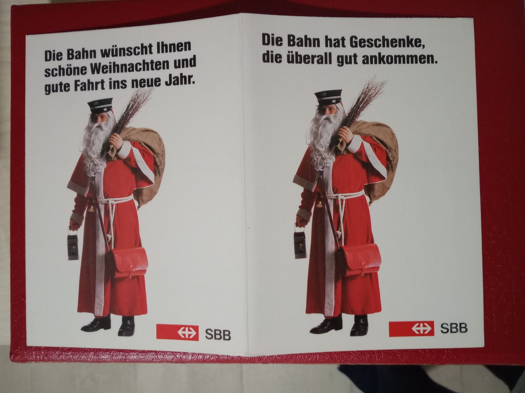 Cartoline postali: AK 4teilig SBB Werbung mit Samichlaus Weihnachtsmann – Usato da Küttigen venduto da Melisch1000 2