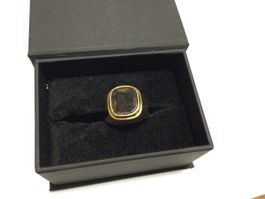 Gold Ring mit Stein 18K Gelb Gold für Herren grosse 57 
