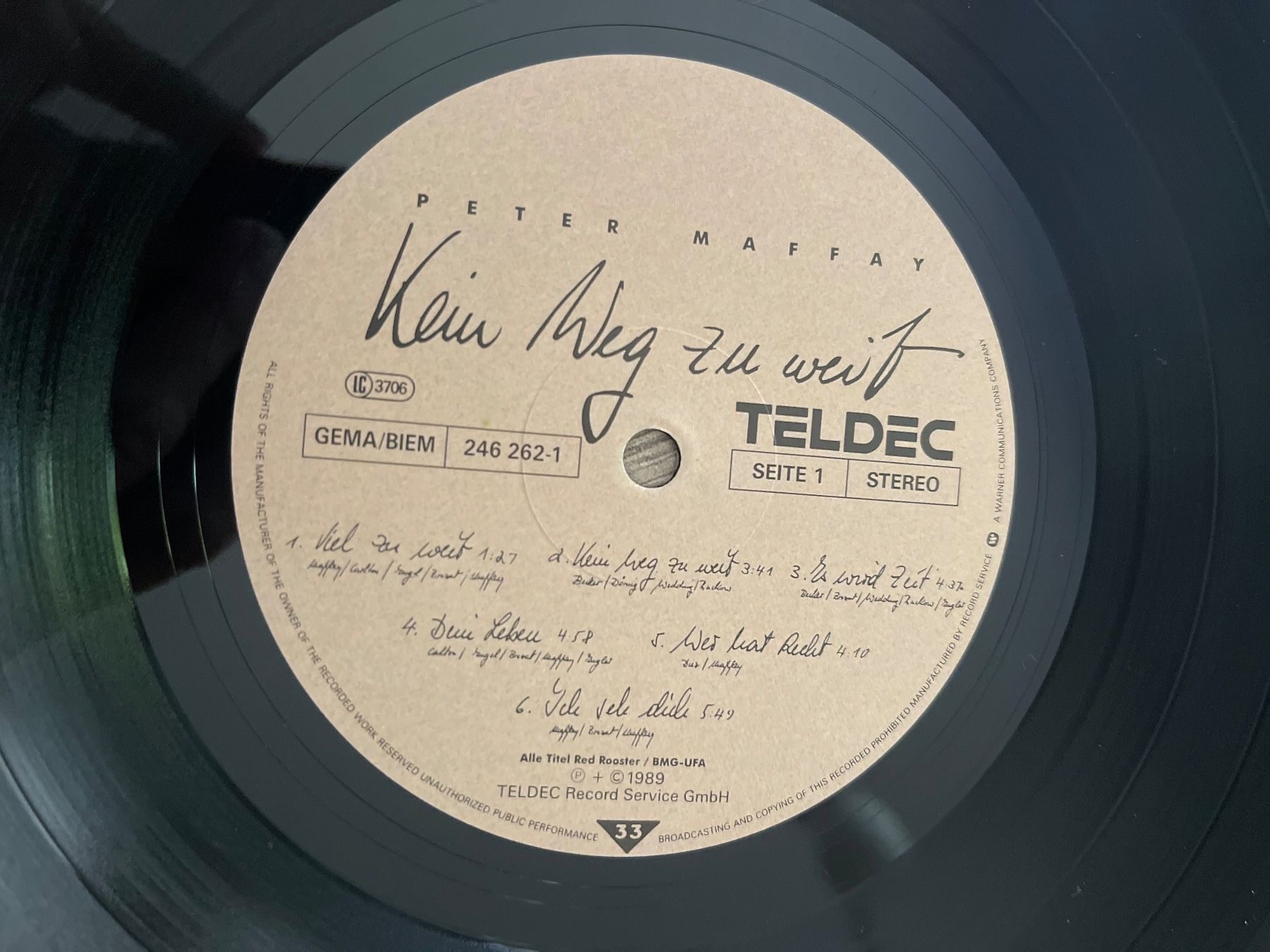 Dischi in vinile: A789/Peter Maffay-Kein Weg zu weit – Usato da Frutigen venduto da Philippe_jsp 2