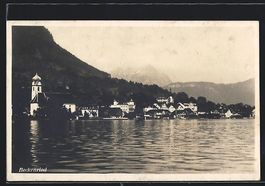 AK Beckenried, Uferpartie mit Kirche