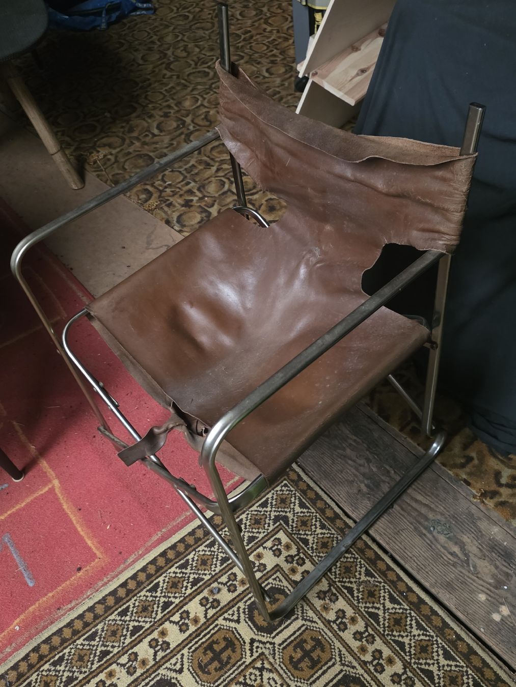 Chaises: Ledersessel Metallgestell braun gebraucht – D'occasion à Kriens par Clevero 1