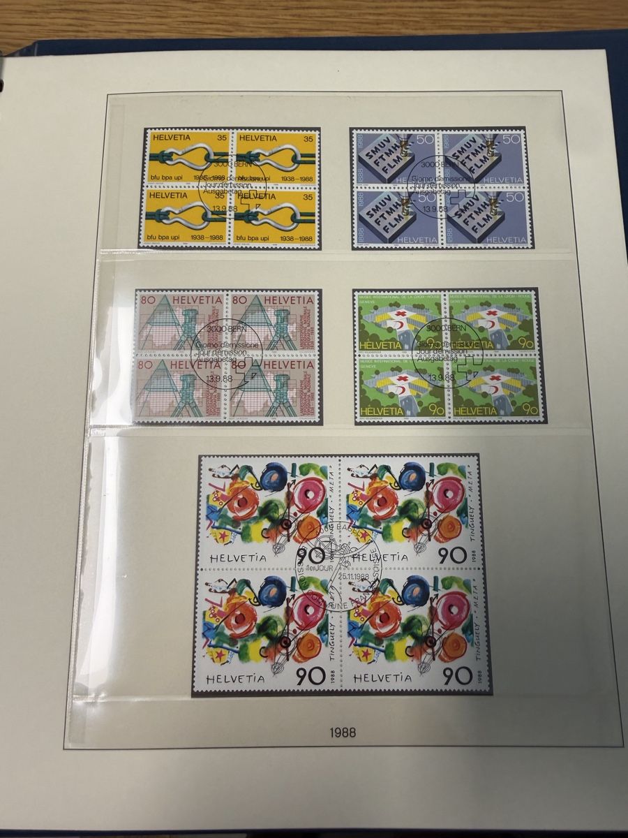 Alle Briefmarken: Album mit 4er Blöcke 1981 bis 1990 – Neu (gemäss Beschreibung) aus Murgenthal von Tina_4055 7
