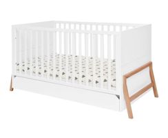 BELLAMY Kinderbett 70x140 cm Lotta weiss mit Matratze