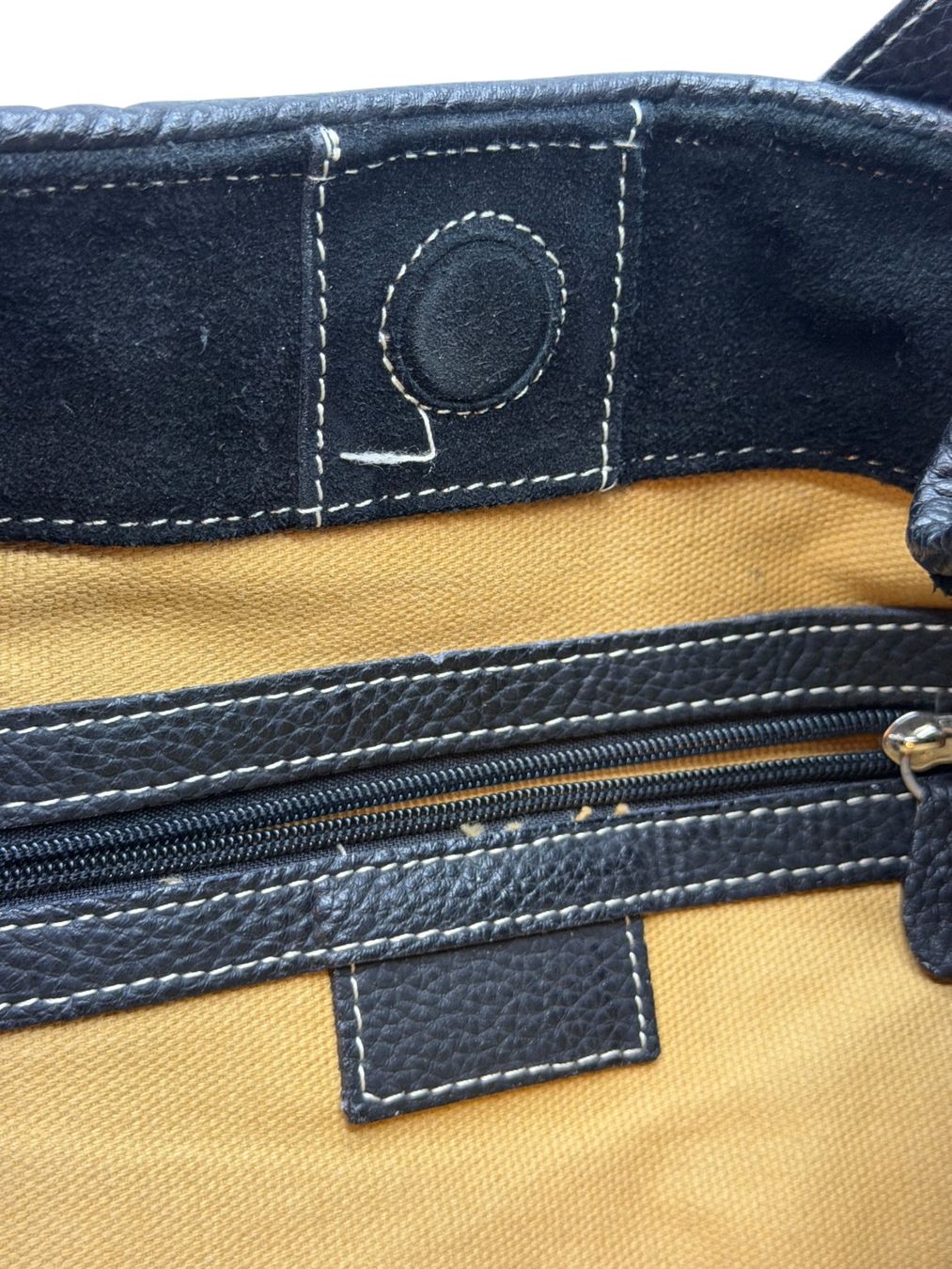 Borse da donna: Sac à main cabas en daim et cuir noir véritable – Usato da Morges venduto da magicle 3