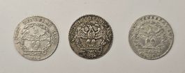 Geneva Genf 3x Different 15 Sols 1794 Silver