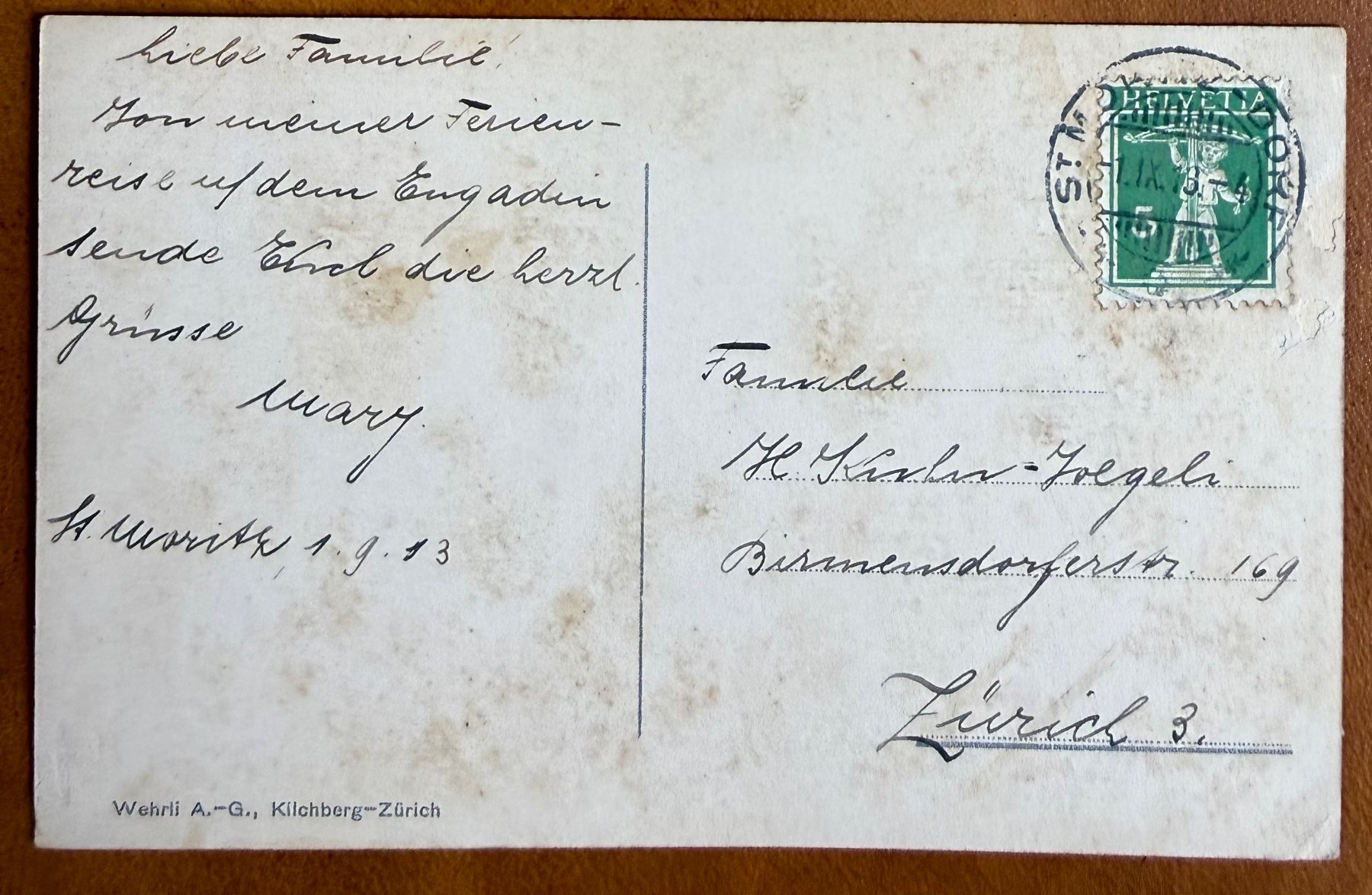 Ansichtskarten: St. Moritz - Bad - Panorama 1913 – Gebraucht aus Lutry von Ediego 1