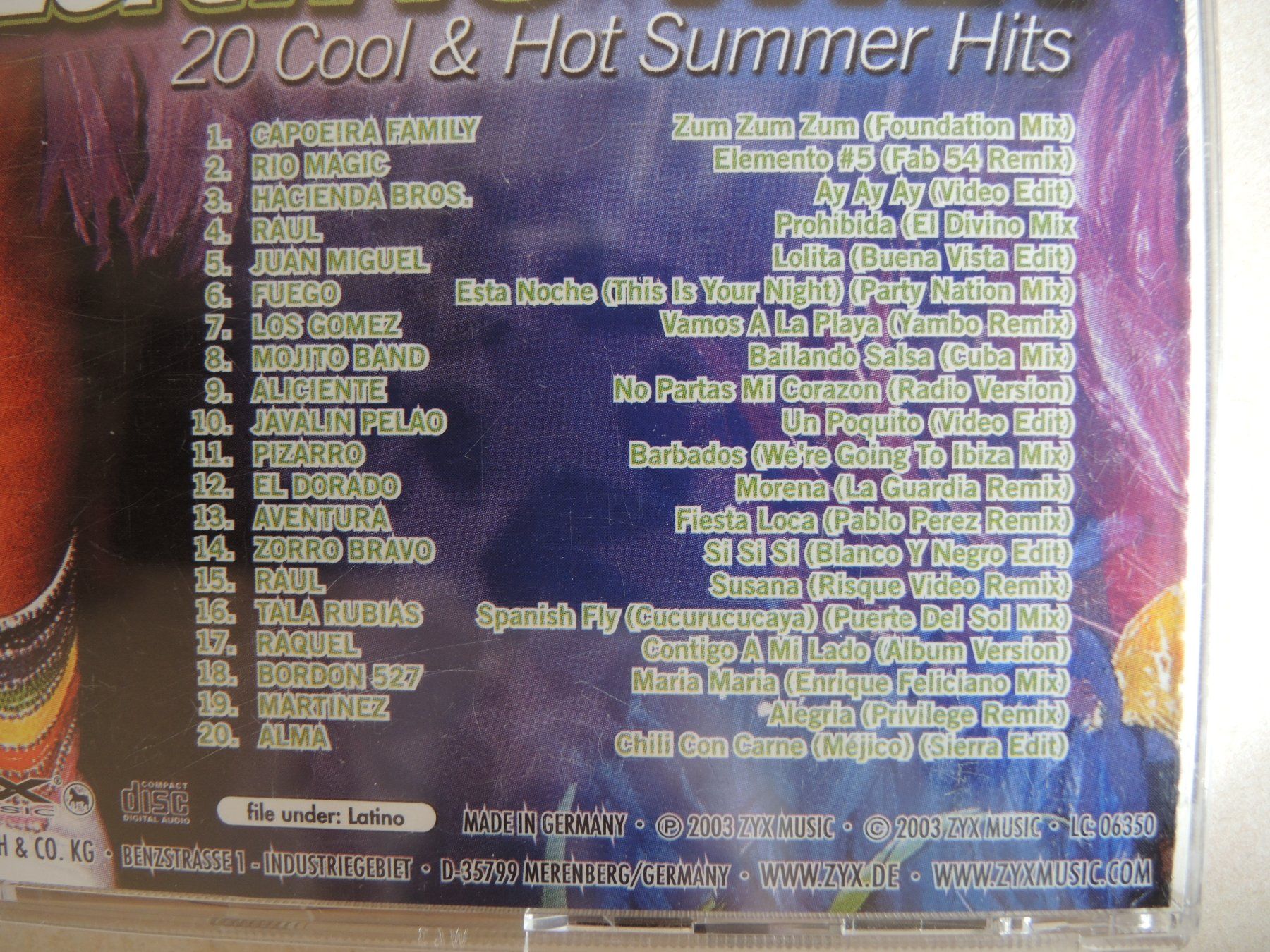 CD: Latino Mix CD - 20 Sommer Hits – Usato da Rorschach venduto da maeck8 3