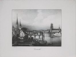 Zürich Lithographie von Dubois