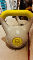 Kettlebell Kunststoff 8 kg grau gelb guter Zustand
