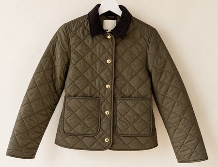 H&M Quilted Jacket, size XS, dark green