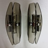 Wandlampen aus Murano Rauchglas von Fontana Arte