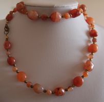 AUS NACHLASS: MEGA Achat Edelstein Kette Collier 75 cm