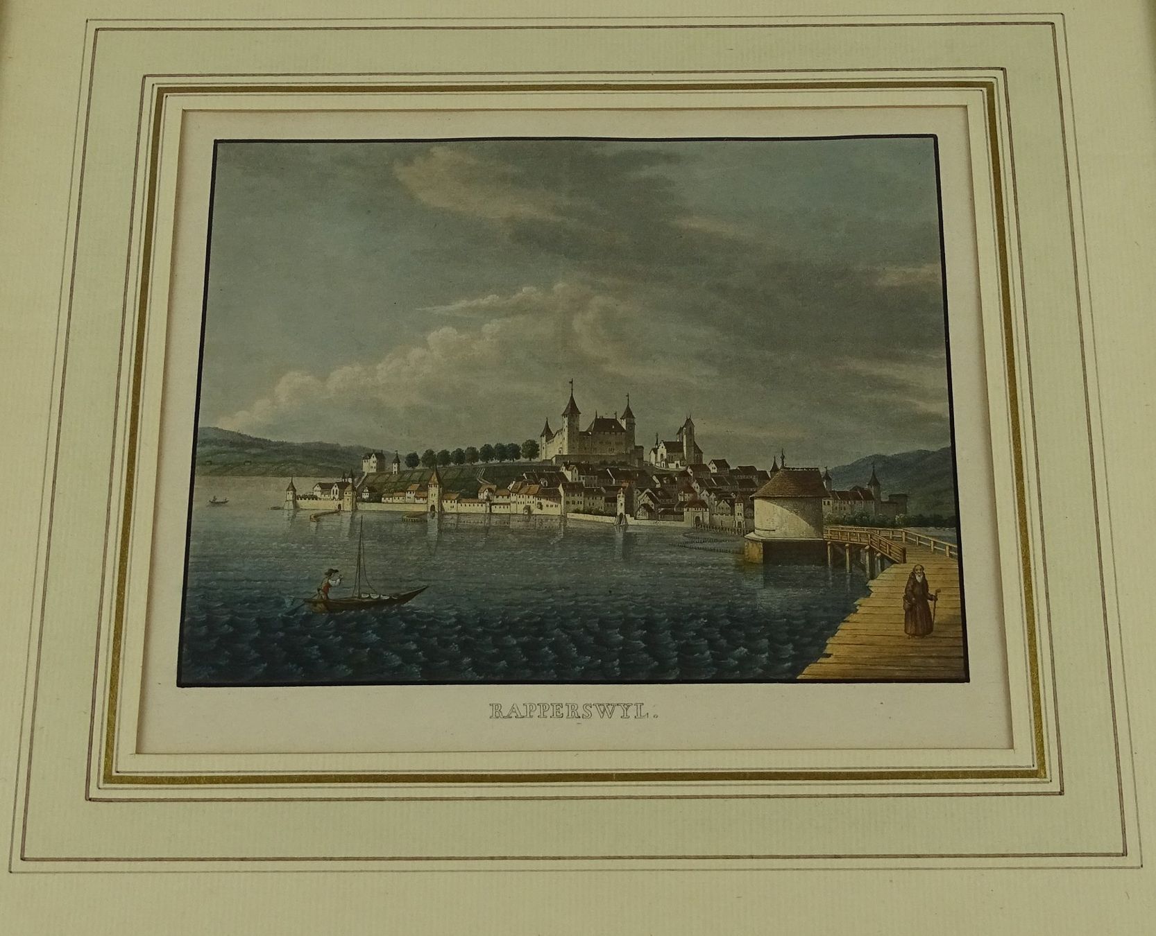 Incisioni: RAPPERSWIL, AQUATINTA 1867 – Usato da Grüningen venduto da Kartensammler 1