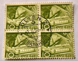  Viererblock Nr.299 Stempelt 1949 Olten  Landschaften 