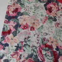 Ital. Designer Baumwolle Elastan 1.80x1.40m Fiori biancorosa