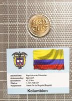 500 Pesos Kolumbien 2003 Bimetall im Blister Beschrieb neu