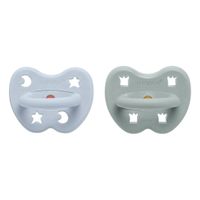 Hevea 2 Schnuller 3-36 Monate orthodontic blue&grey