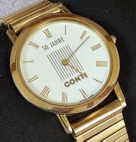 CONTI Swiss Made 18 k Vergoldet Elegante Armbanduhr 34 mm