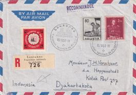 Exp. nationale de philatelie Lausanne 1955 (nach Djakarta !)