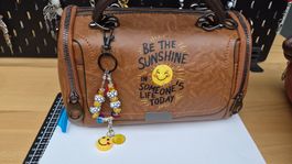 Schlüsselanhänger mit Smiley und Blumen Anhänger neu